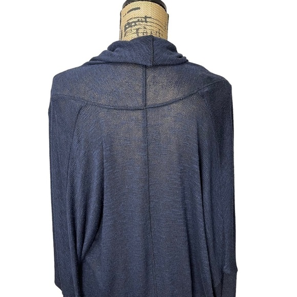 FREE People Wrap Drapey Hacci Knit Top Size XS Navy Blue - Picture 12 of 15